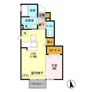メゾン エクレール B【1階】の間取り