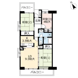 URサンヴァリエ日吉【4階】の間取り