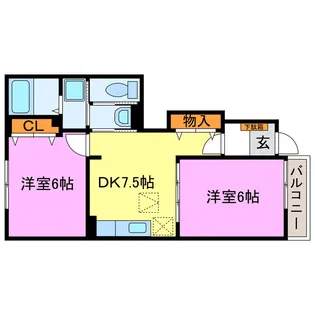 アガパンサスI・II【1階】の間取り