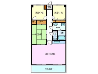 メゾンつつじヶ丘【1階】の間取り