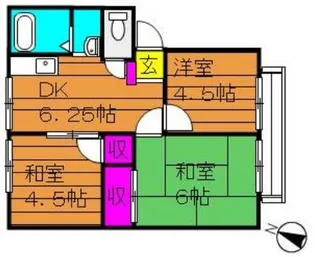 ガーデン三宅ハイツ A【2階】の間取り