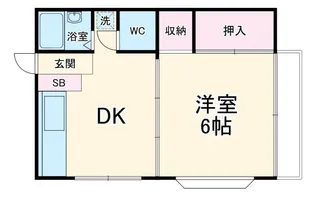 1DKの間取り画像
