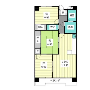 アルカディアII牧の里【1階】の間取り