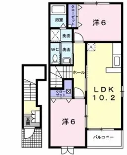 オーブ メゾン アミナ A棟【2階】の間取り