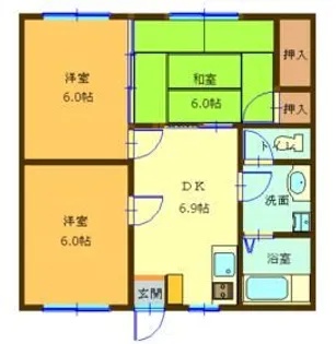 プレアデス 2号館【1階】の間取り