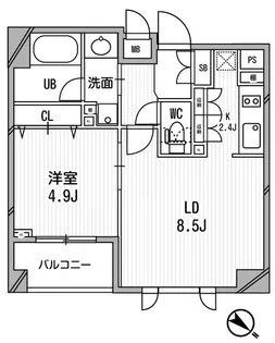 クリオ渋谷ラ・モード【5階】の間取り