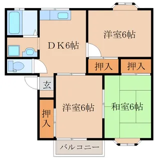 フェザン西原台【2階】の間取り