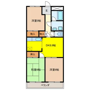 岐阜県大垣市南若森5【マンション】の間取り