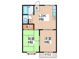 ベルヴィル628【1階】の間取り