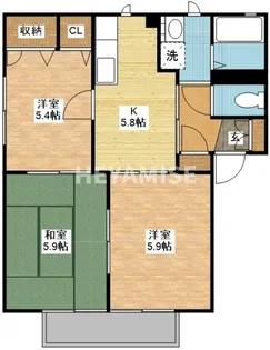 サンライトメゾンB【2階】の間取り