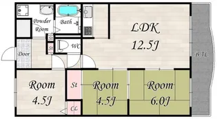 奈良県大和高田市神楽3【マンション】の間取り
