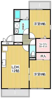 2LDKの間取り画像
