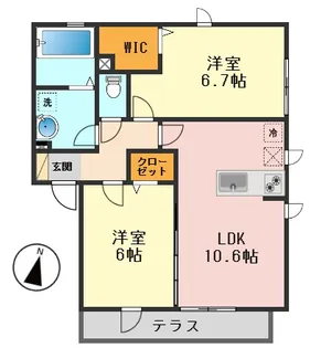 東京都江戸川区鹿骨6【アパート】の間取り
