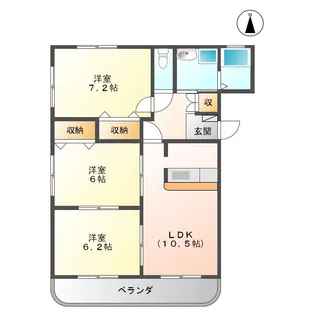 ルネスハピネス持川【2階】の間取り