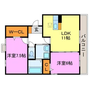メイプルコート【1階】の間取り
