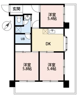 カルプマール玉川【3階】の間取り