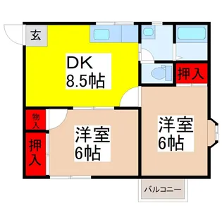 エステートハイツB(坂東市辺田)【1階】の間取り