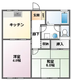 ディアコートE【1階】の間取り