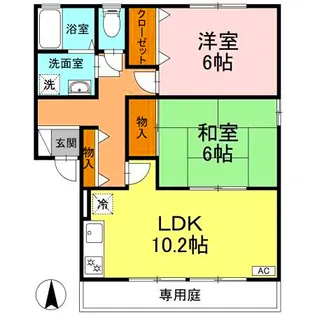 徳島県板野郡藍住町住吉字神蔵【アパート】の間取り