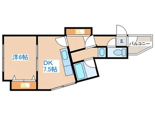 コ-トロティ大通【6階】の間取り