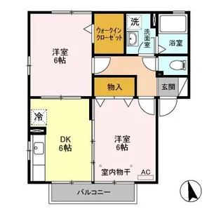 フォンティーヌ A/B/C/D【2階】の間取り