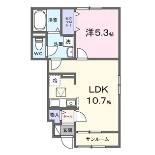 寒川町アパート【1階】の間取り