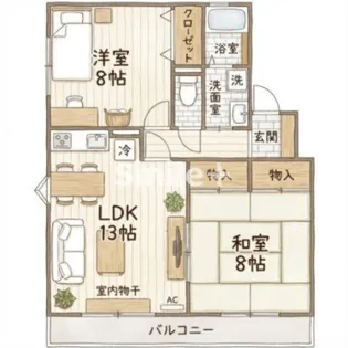 コートヴィレッジ若沼 A棟【2階】の間取り