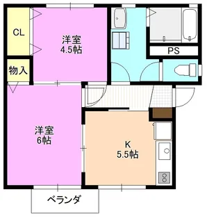 アドヴァンス曽根B棟【2階】の間取り