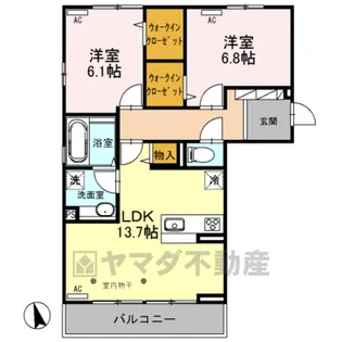 ルミエール中今泉【3階】の間取り