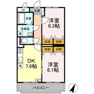 ブレイン裾花【1階】の間取り