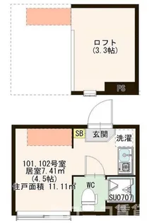 ハーモニーテラス中十条IV【1階】の間取り