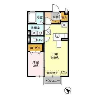 シャルムプランタンA棟【1階】の間取り
