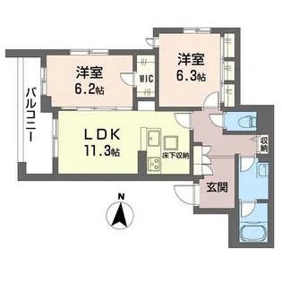 ベルドゥラ藤沢【3階】の間取り