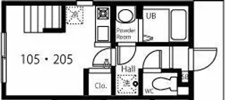 ハーミットクラブハウスキアーヴェ【1階】の間取り