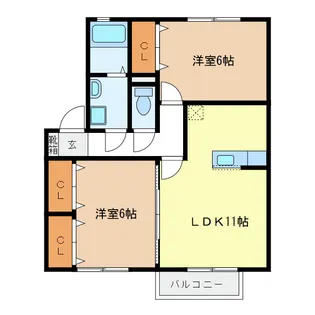 クレールフジ【1階】の間取り