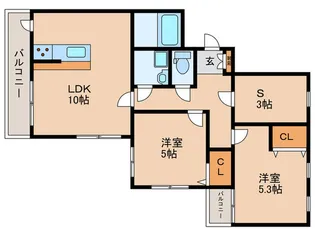 タウンヒル田畑V【1階】の間取り