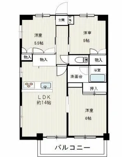 シティハイツ西横浜【1階】の間取り