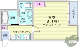 Azul塩釜3【1階】の間取り