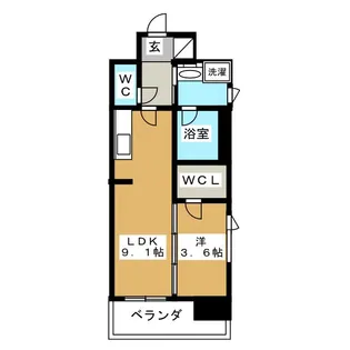 エルスタンザ葵【4階】の間取り