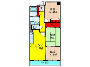 カサグランデ鶴見緑地【2階】の間取り