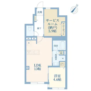 リシェス幡ヶ谷【1階】の間取り
