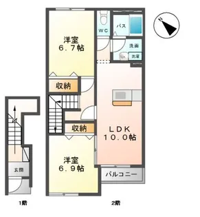 クレール・アンジュ【2階】の間取り