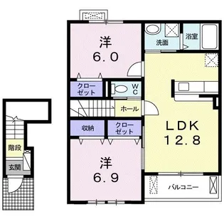 カーサ・エレガンテV【2階】の間取り