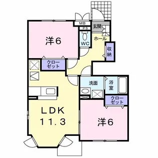 サン・クレメント B【1階】の間取り