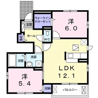 グリーンヒルズ II B【1階】の間取り