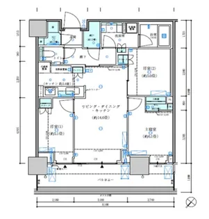 パークタワー勝どき ミッド【22階】の間取り