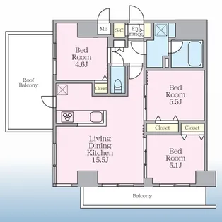 S-RESIDENCE板橋大山clair【7階】の間取り