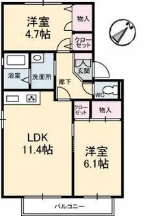 Y’sエミネンス【1階】の間取り