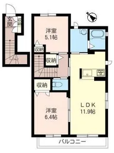 ウィステリア ShaMaison【2階】の間取り