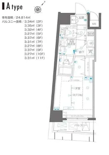 ZOOM横浜関内【9階】の間取り